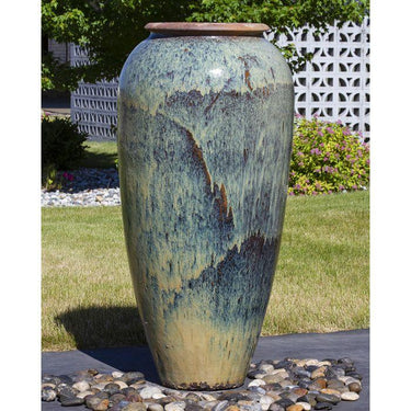 Tuscany FNT50495 Ceramic Triple Vase Complete Fountain Kit Vase Fountain Blue Thumb